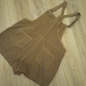 American Eagle Khaki Short Overalls